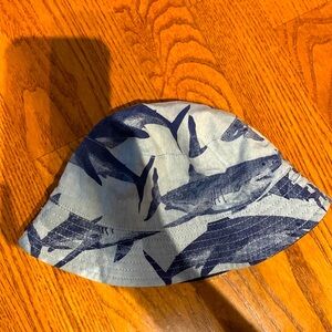 Carter's Blue Shark Print Kids Hat 6-12 Months